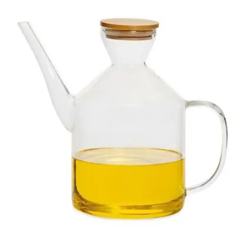 Aceitera vidrio andrea house tapa bambu clasica 1l - Aceitera spray antigoteo