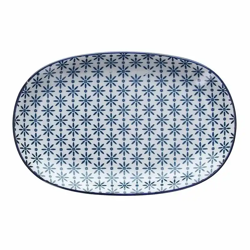 Bandeja oval porcelana tognana sapa azul 23cm - Bandejas