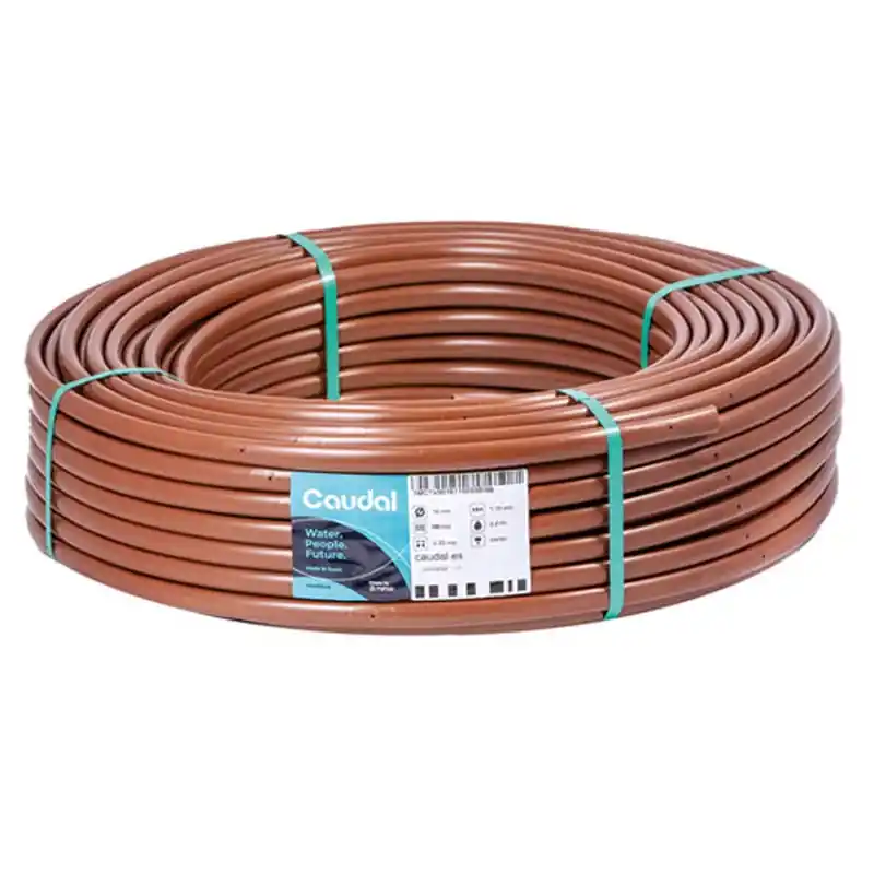 Tuberia marron con gotero plano cada 33 Ø 16mm 100m - Abrazaderas y juntas