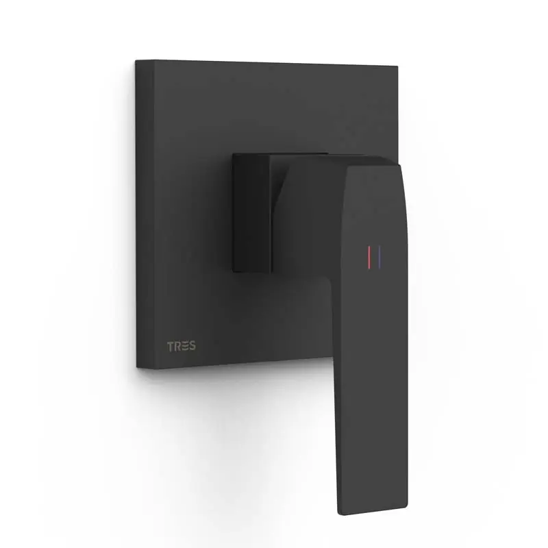 Monomando ducha empotrado tres slim 1 via rapid box negro mate 20227810nm - Griferia Slim-Tres