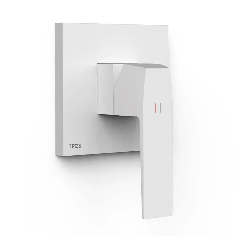 Monomando ducha empotrado tres slim 1 via rapid box blanco mate 20227810bm - Griferia Slim-Tres