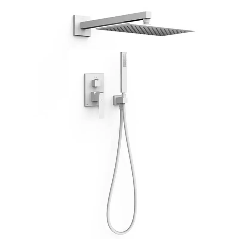 Monomando kit ducha tres exclusive slim empotrado 300mm blanco mate 20228004bm - Griferia Tres Slim empotrar