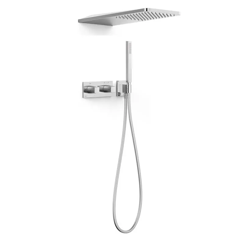 Monomando kit ducha termostatico tres exclusive slim empotrado 550mm cromo 30725205 - Griferia Tres Slim empotrar