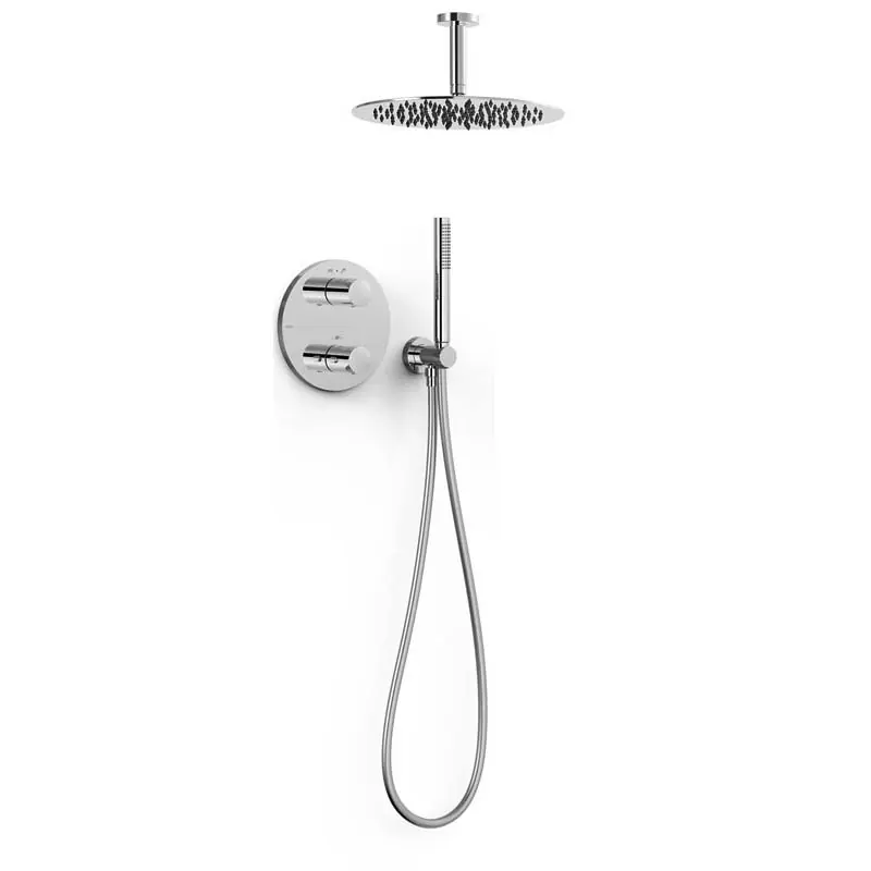 Monomando kit ducha termostatico tres study empotrado 2 vias cromo 26225003 - Griferia Tres Study empotrado