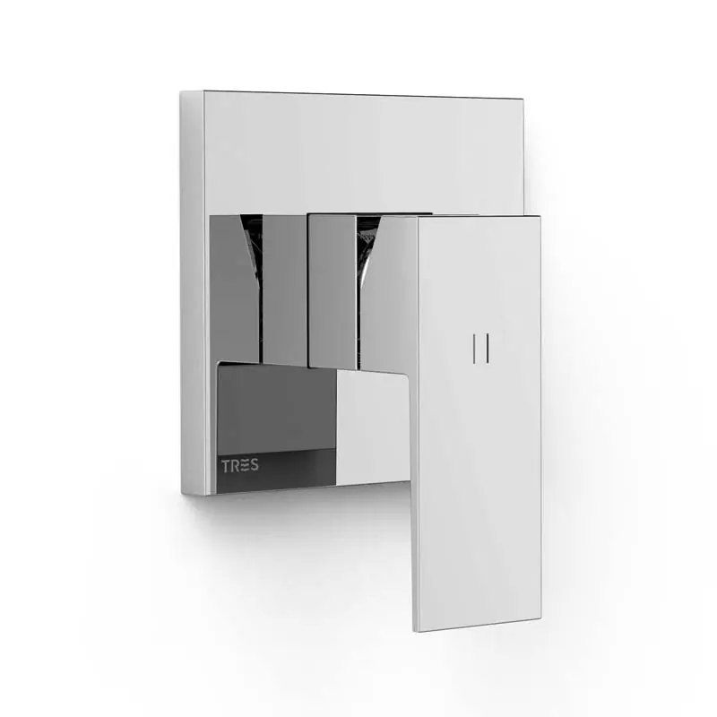 Monomando ducha empotrado tres cuadro 1 via rapid box cromo 10627810 - Griferia Tres Cuadro empotrar