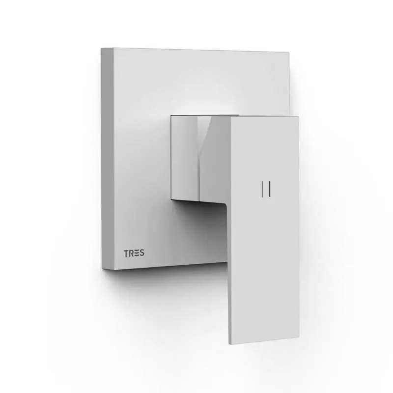 Monomando ducha empotrado tres cuadro 1 via rapid box blanco mate 10627810bm - Griferia Tres Cuadro empotrar