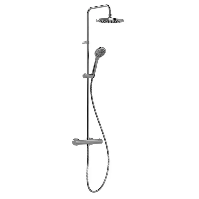 Conjunto ducha grifo termostatico tres base plus mural 2 vias 250mm cromo 21639301 - Kit ducha Tres