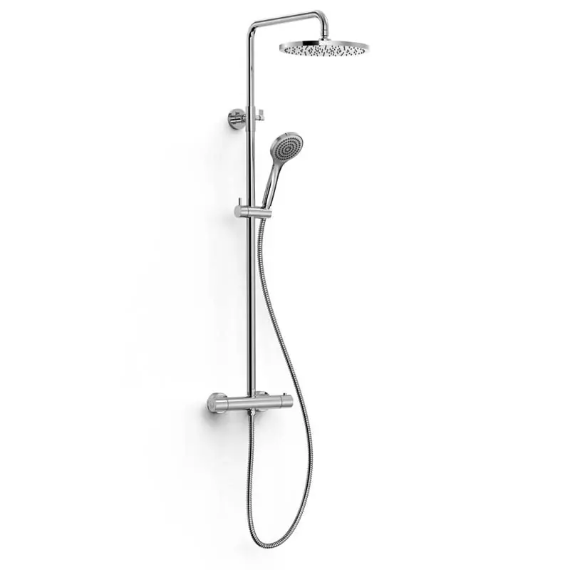 Conjunto ducha grifo termostatico tres base plus mural 2 vias 250mm cromo 21639521 - Kit ducha Tres