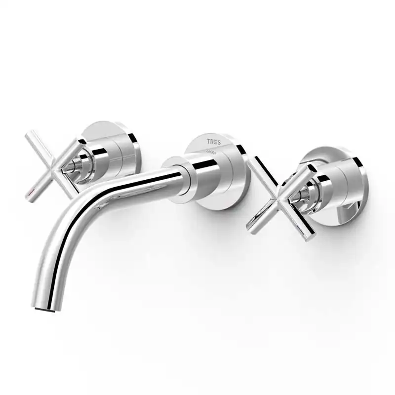 Bimando lavabo empotrado tres mont blanc 207mm cromo 28330002