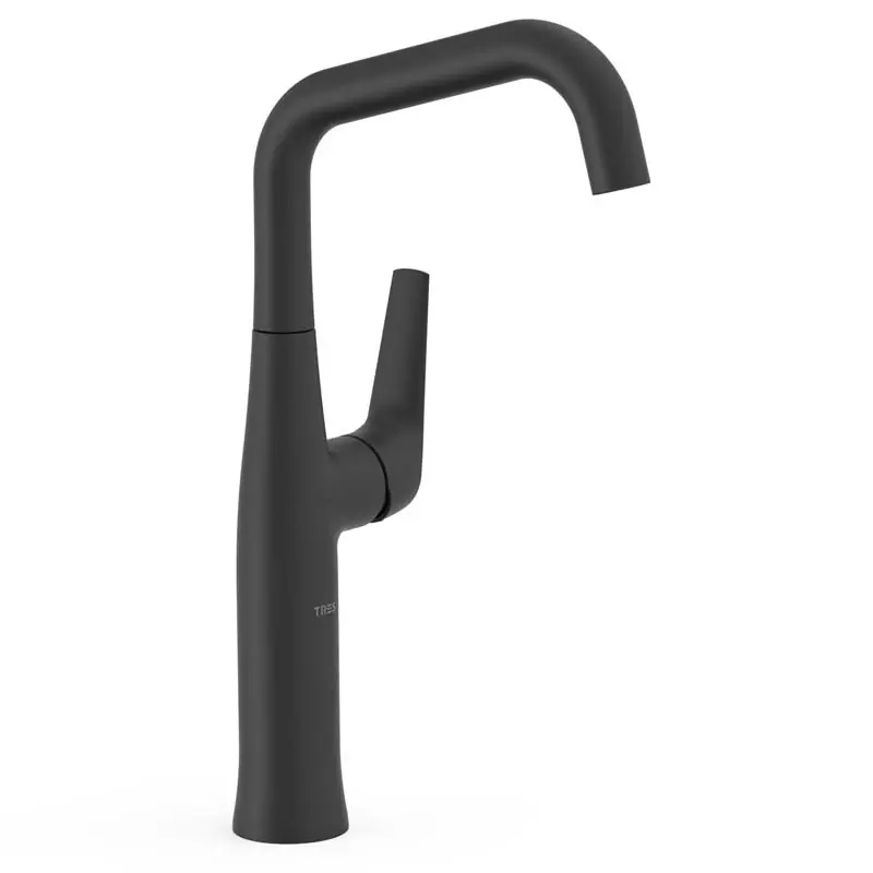 Grifo monomando lavabo tres fuji maneta lateral alto 328mm negro mate 28164701nm - Fuji -Tres