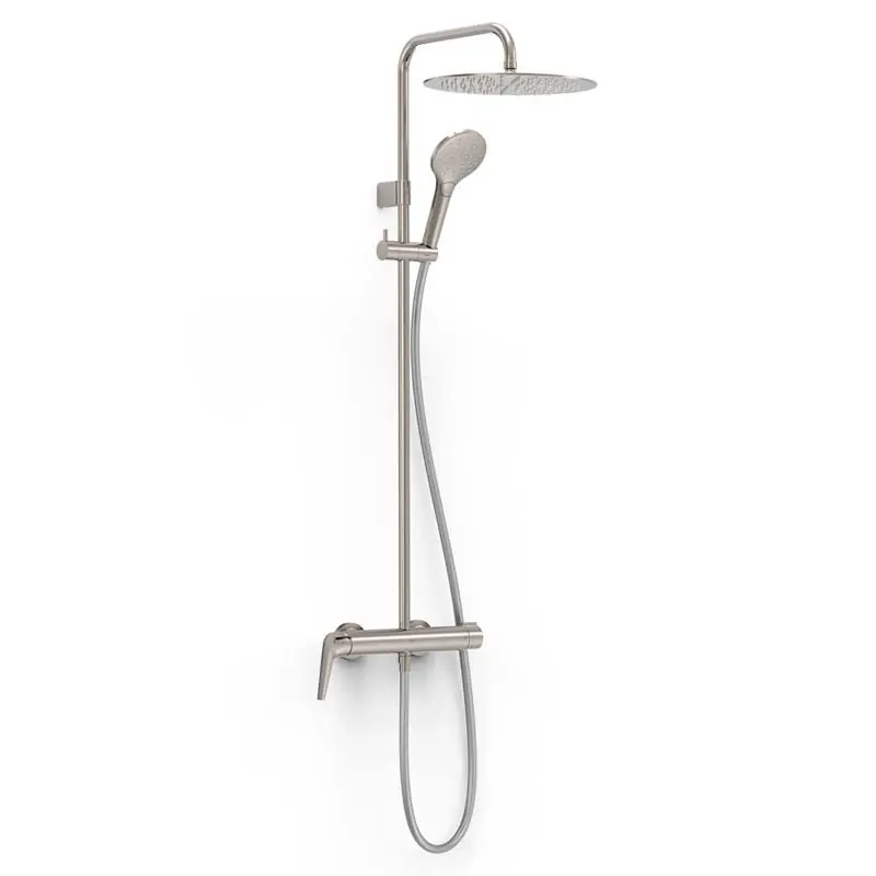 Conjunto monomando ducha tres fuji mural 2 vias acero 28119101ac - Fuji -Tres