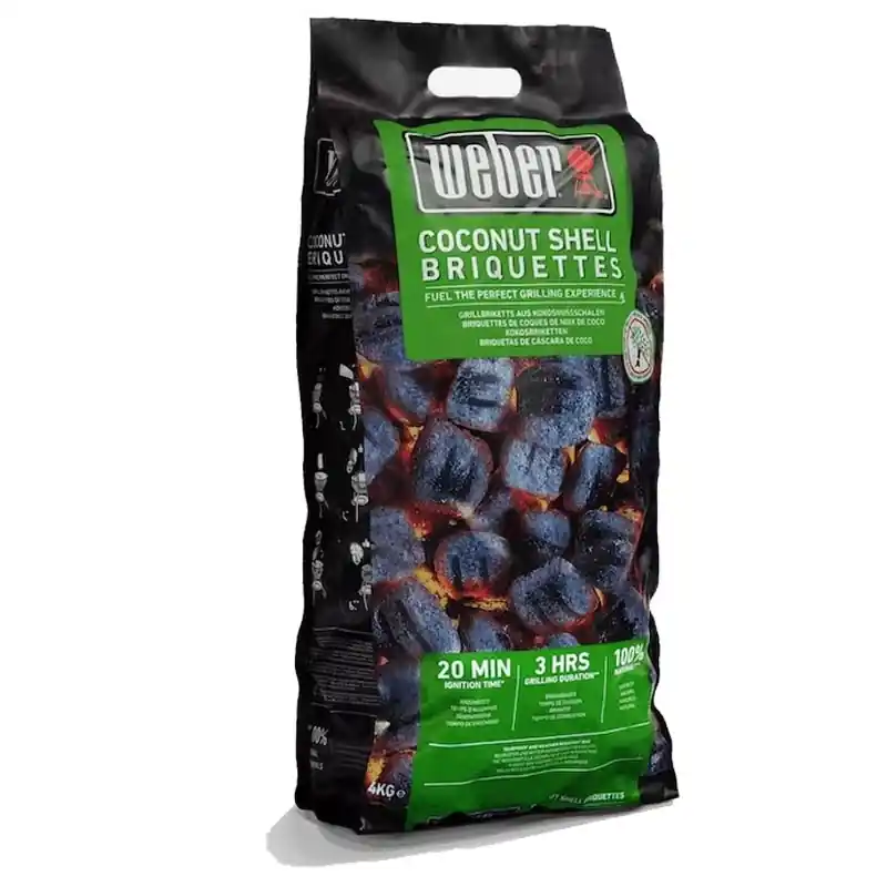 Briquetas weber cascara coco 4kg - Barbacoas de carbón