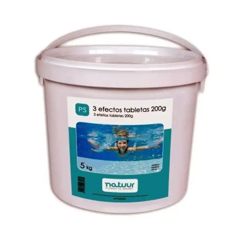 Cloro 5 acciones natuur tableta 250gr 10kg - Cloro piscina
