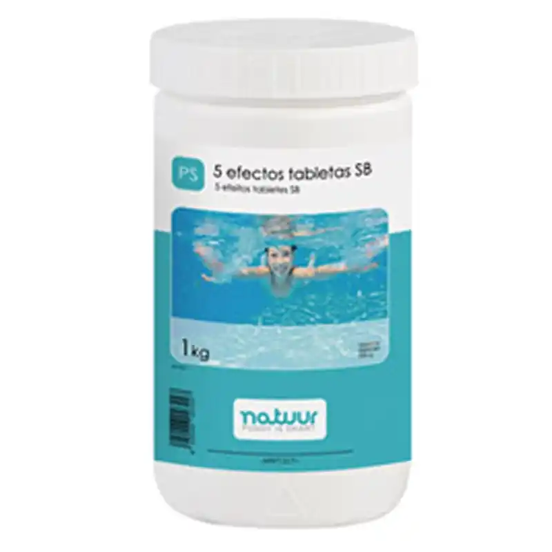 Cloro 5 acciones natuur tableta 250gr 1kg - Cloro piscina