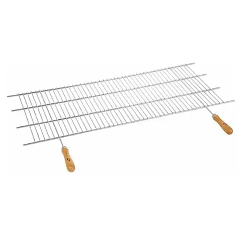 Parrilla barbacoa sauvic con mango madera 100x50cm - Parrilla para barbacoa