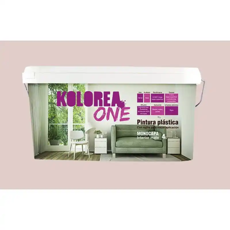 Pintura plastica kolorea interior monocapa one 4l rosa palo - Pintura plastica interior