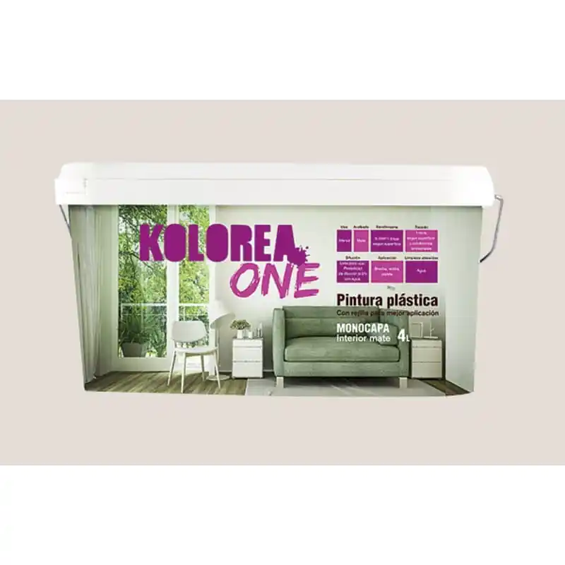 Pintura plastica kolorea interior monocapa one 4l beige calido - Pintura plastica interior