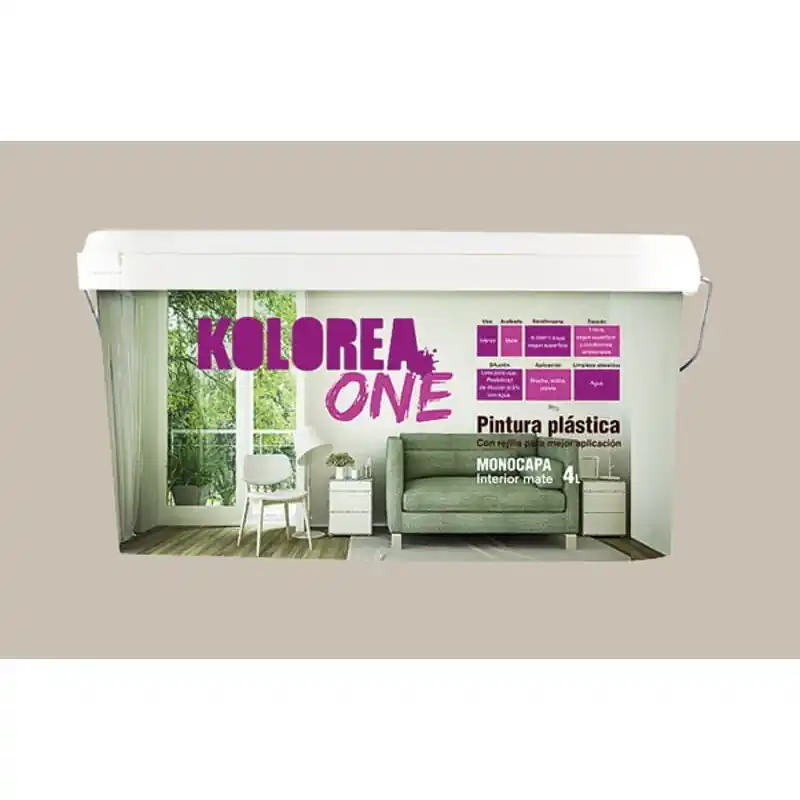 Pintura plastica kolorea interior monocapa one 4l beige natural - Pintura plastica interior
