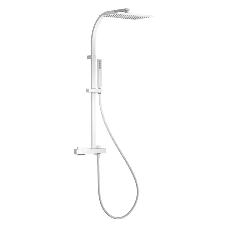 Conjunto monomando ducha slim tres mural 1020mm blanco mate 20219101bm - Griferia Slim-Tres