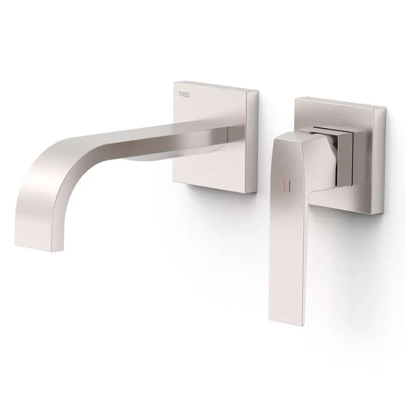 Monomando lavabo slim tres empotrado 180mm acero 20230023ac - Griferia Tres Slim empotrar