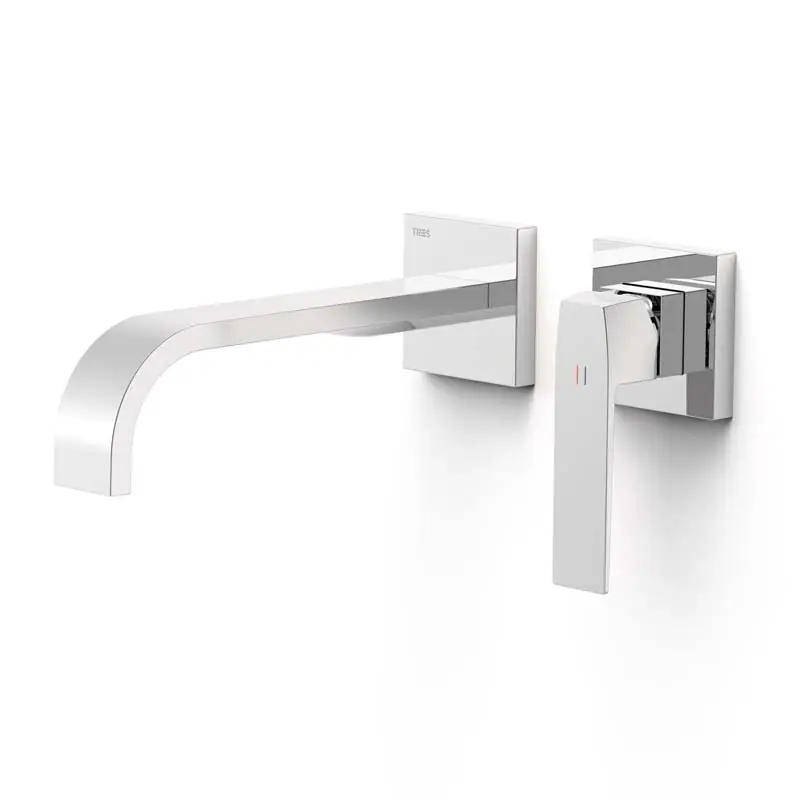 Monomando lavabo slim tres empotrado 240mm cromo 20230024 - Griferia Tres Slim empotrar