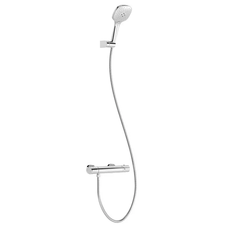Grifo ducha termostatico tres mural con ducha de mano 280mm cromo 21716409 - Kit ducha Tres