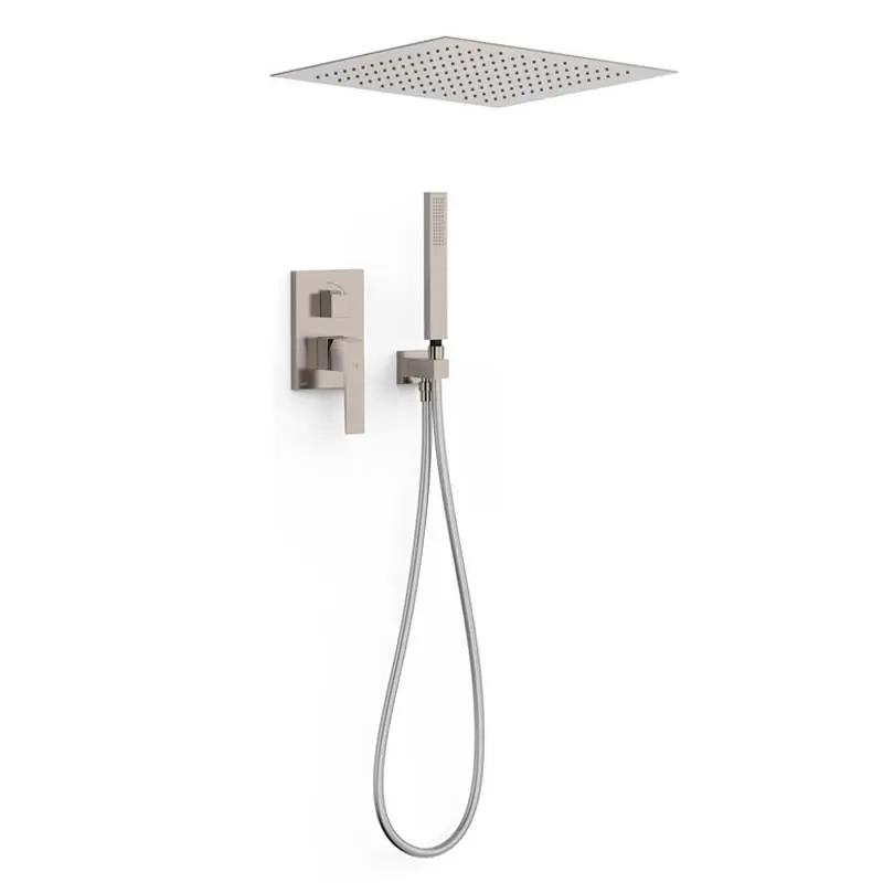 Monomando kit ducha tres exclusive slim empotrado 380mm acero 20228006ac - Griferia Tres Slim empotrar