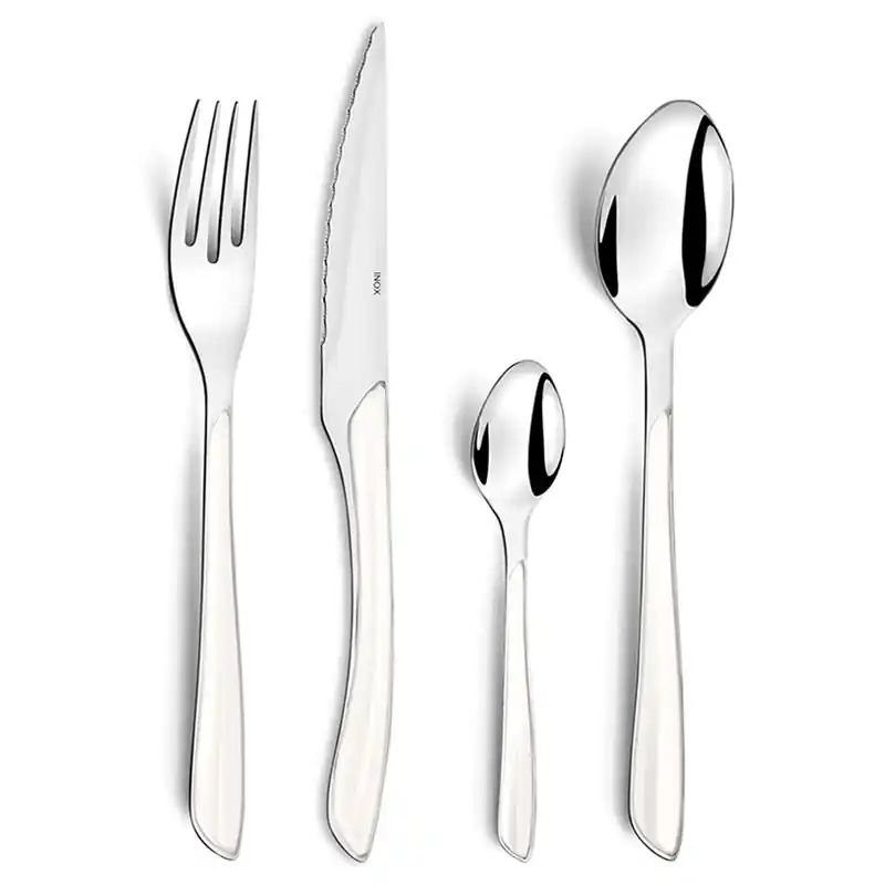 Cuberteria acero inoxidable amefa eclat 24 piezas blanco - Juegos de cuberterías