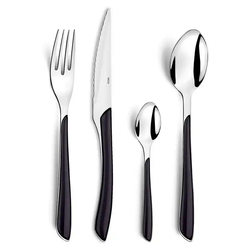 Cuberteria acero inoxidable amefa eclat 24 piezas negro - Juegos de cuberterías