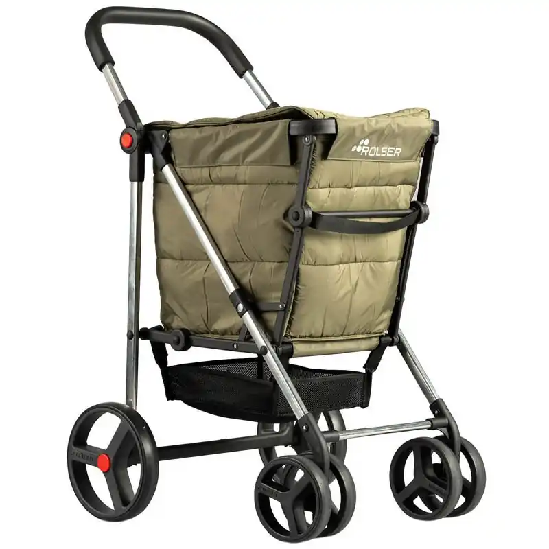 Carro compra rolser basket polar 4 ruedas giratorias kaki - Carros de compra Rolser