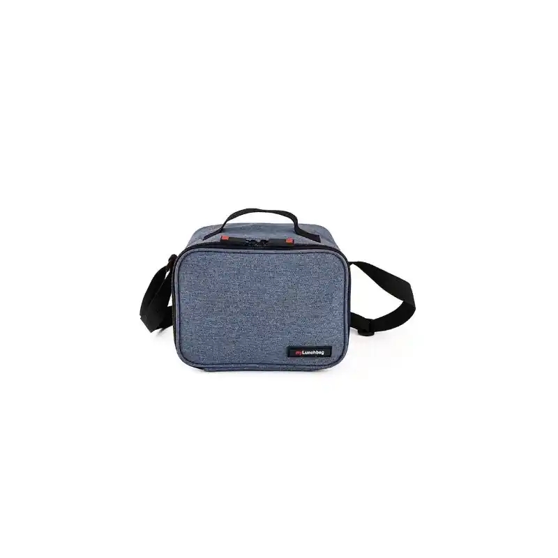 Bolsa porta alimentos iris azul con contenedor vidrio
