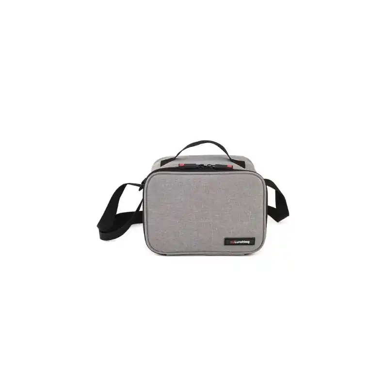 Bolsa porta alimentos iris gris con contenedor vidrio