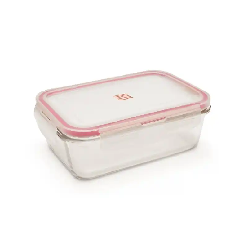Contenedor vidrio rectangular 640 ml tapa vidrio - Taper de cristal