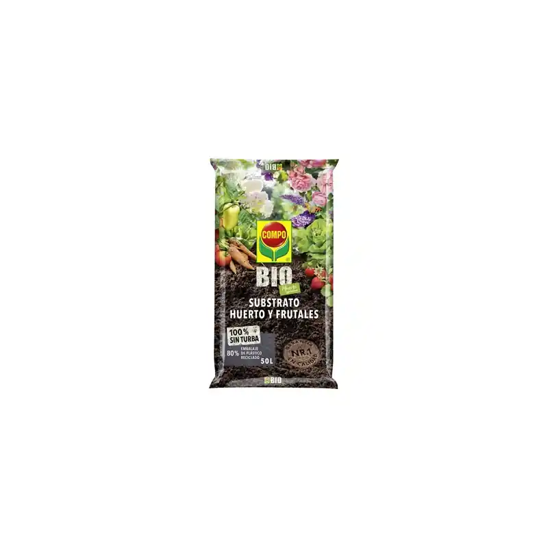Substrato huerto y frutales urbano bio compo 50 l - Sustratos