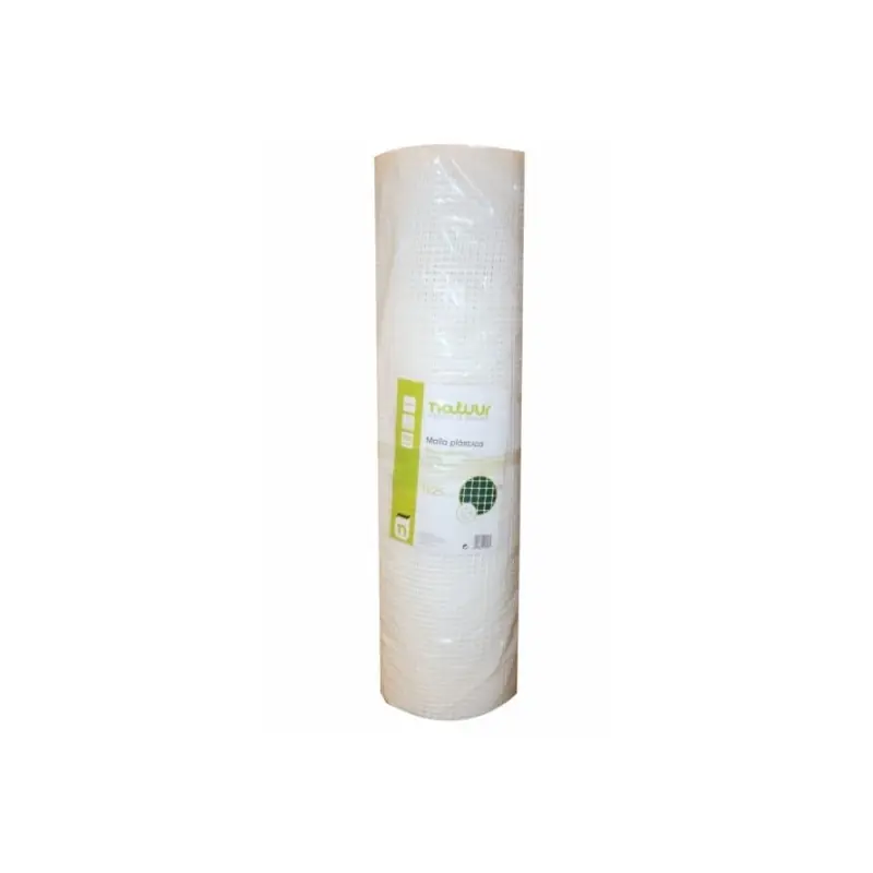 Malla plastica natuur 10 x 10 mm 310gr/m² 1 x 25 m blanco - Malla de ocultación
