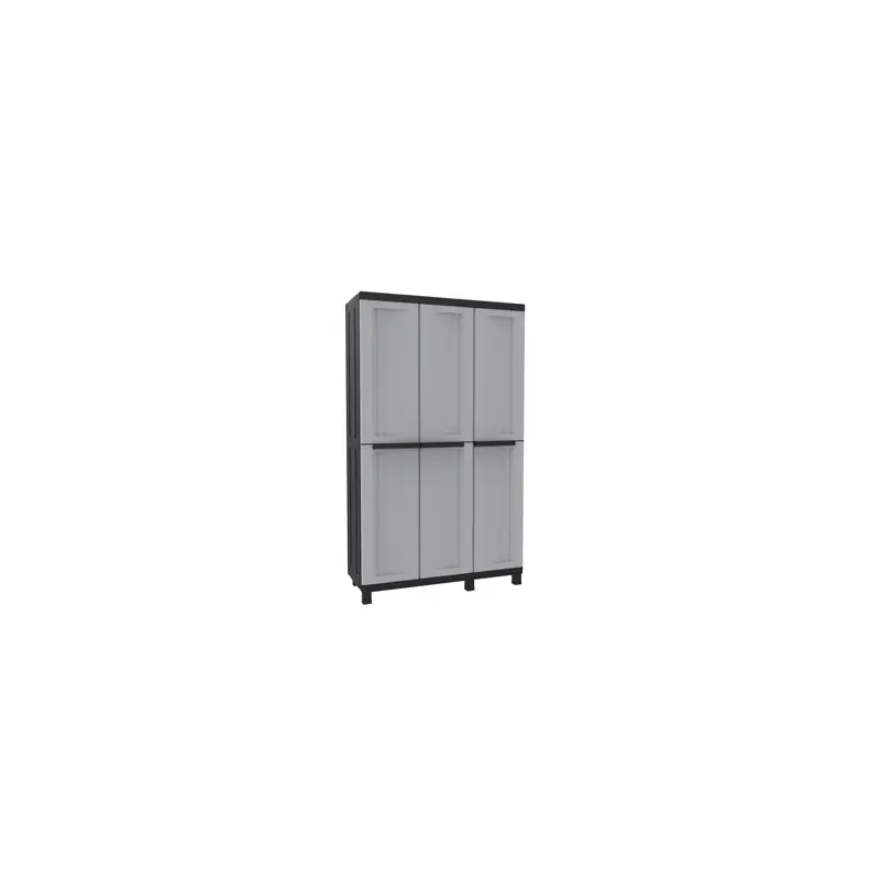 Armario resina alto 3 estantes negro gris twist black 170 x 102 x 39 cm - Armarios de resina