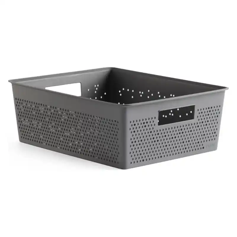 Cesta ordenacion bohol 12 l gris antracita - Cajas organizadoras