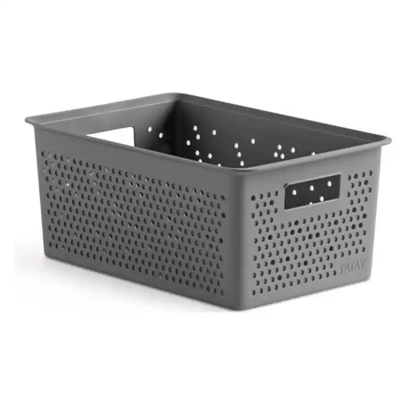 Cesta ordenacion bohol 4 l gris antracita - Cajas organizadoras