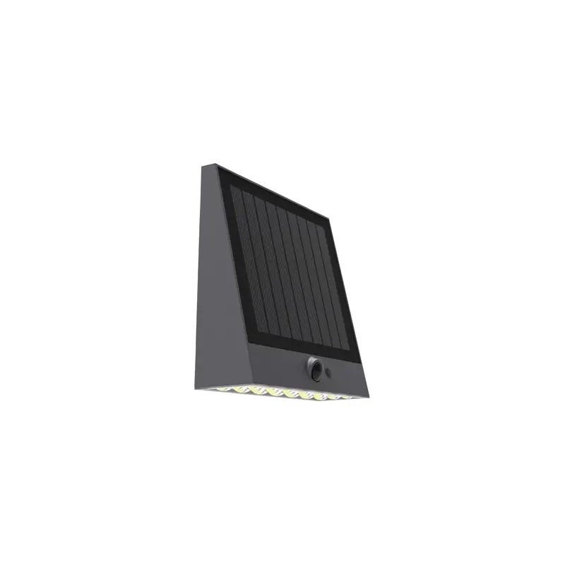 Aplique solar raksa 1000lm 4000k 5.2w negro - Lámparas solares