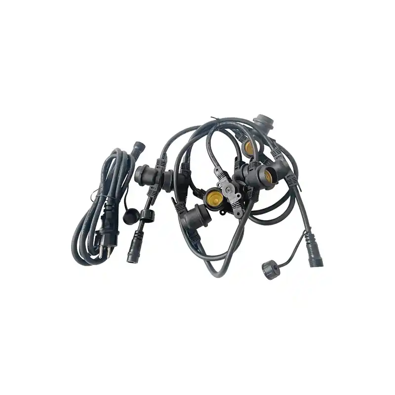 Guirnalda exterior10x e27 ip44 7.5m extensible negro - Guirnaldas de luces