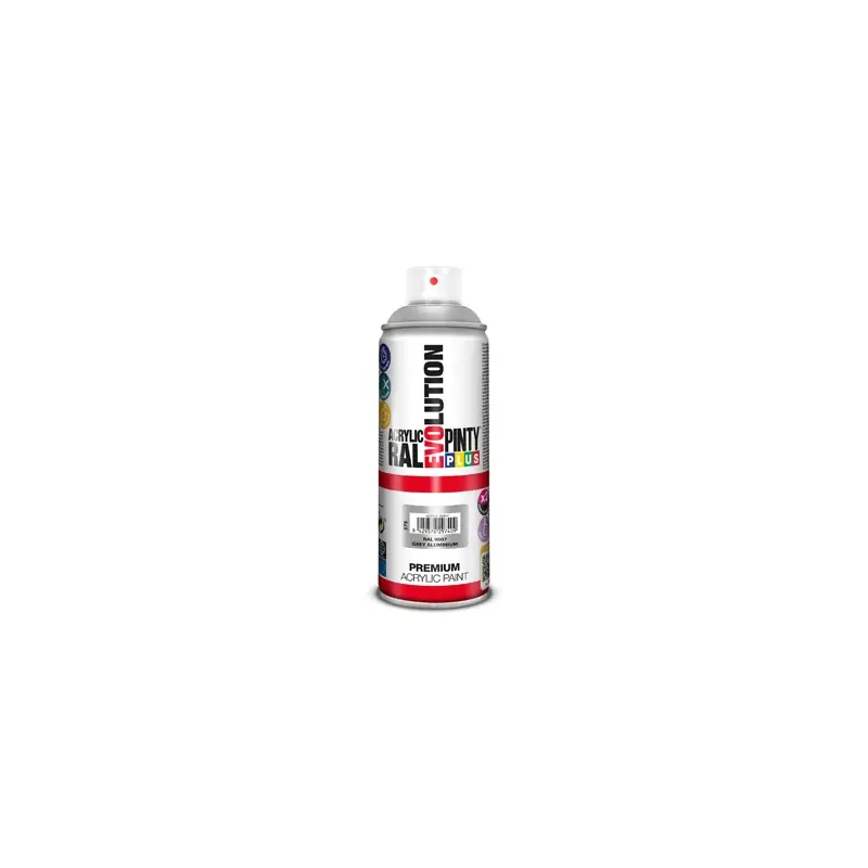 Pintura spray acrilica evolution brillo 520 cc aluminio gris - Pintura en spray