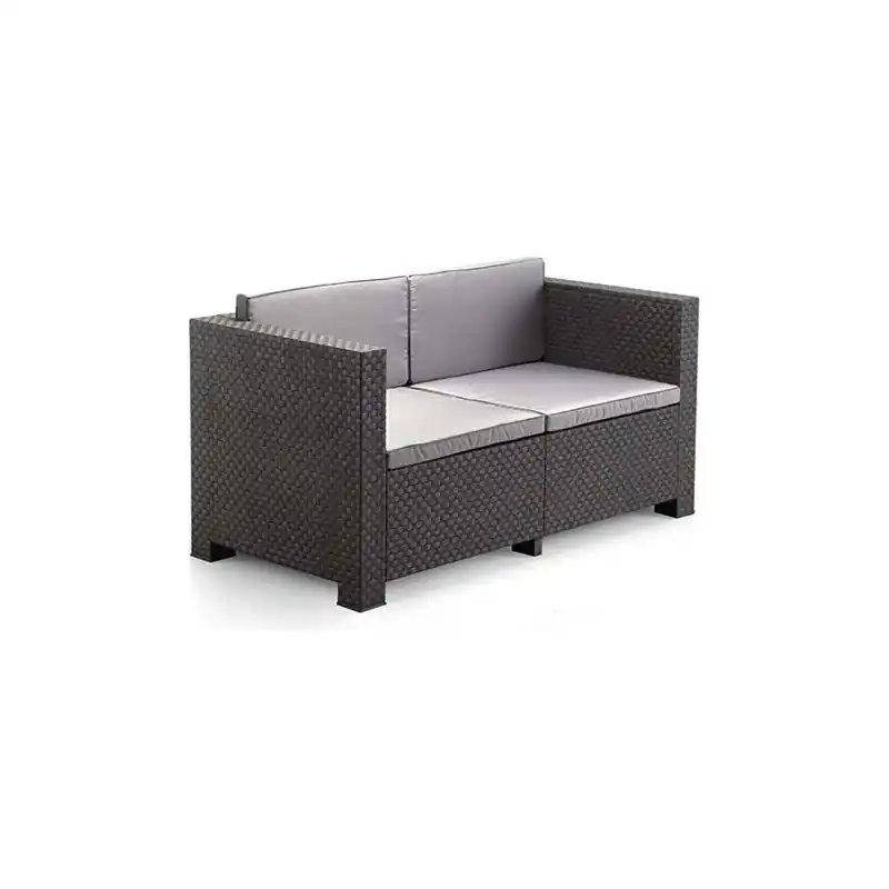 Sofa 2 plazas ratan resina diva - Sofás de jardin