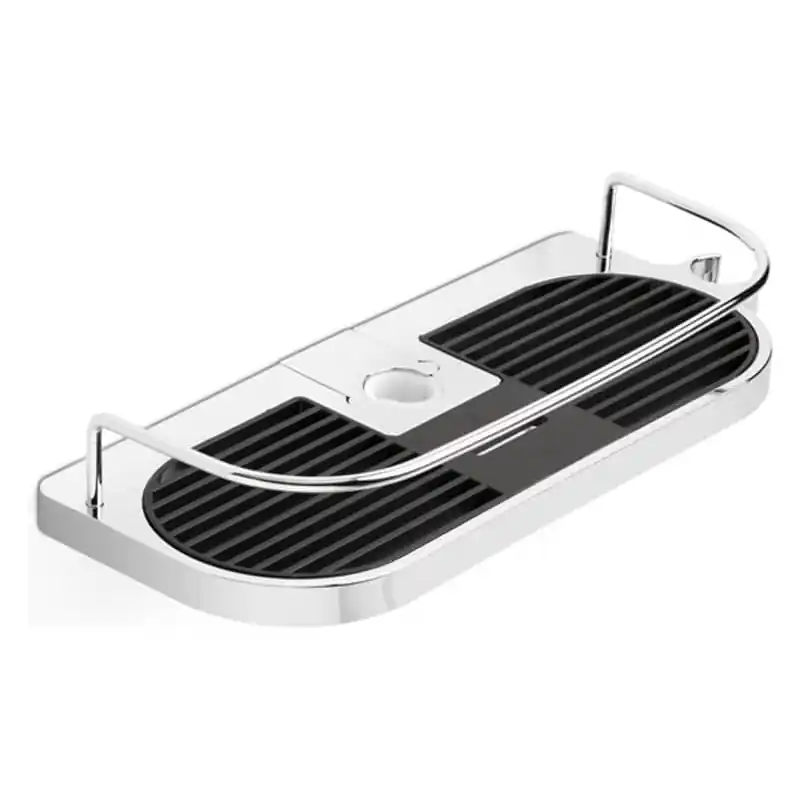 Cestillo barra cromo negro - Cestas para baño