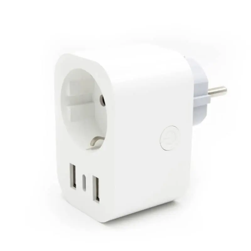 Enchufe wifi intel con medidor de consumo 2 usb a 16a 3680v - Domótica