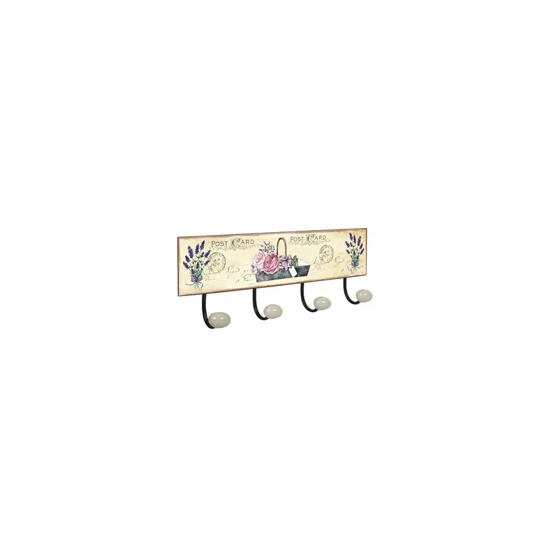 Percha pared porcelana lavanda 2 4 pomos - Percheros de pared