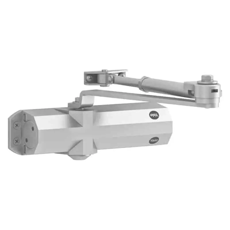 Cierrapuertas 4000 yale brazo retenedor fuerza 2-4 plata