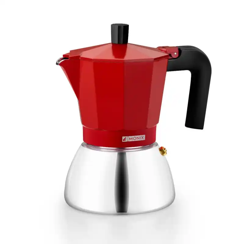 Cafetera monix induction roja 3 tazas - Cafetera italiana inducción