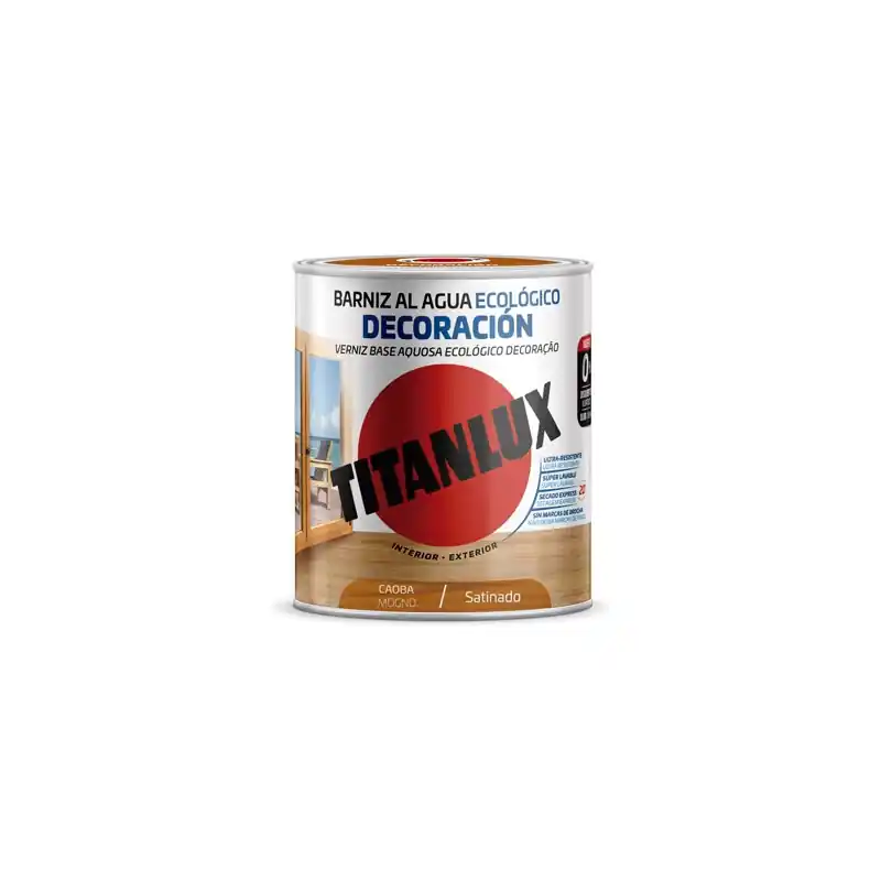 Barniz ecologico titanlux caoba satinado 750 ml - Barniz para madera exterior