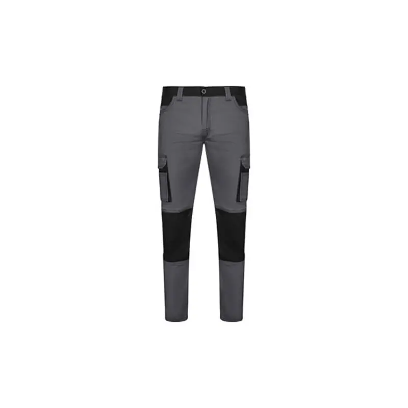 Pantalon stretch 240 gr solid match gris negro talla 46 - Pantalones multibolsillos