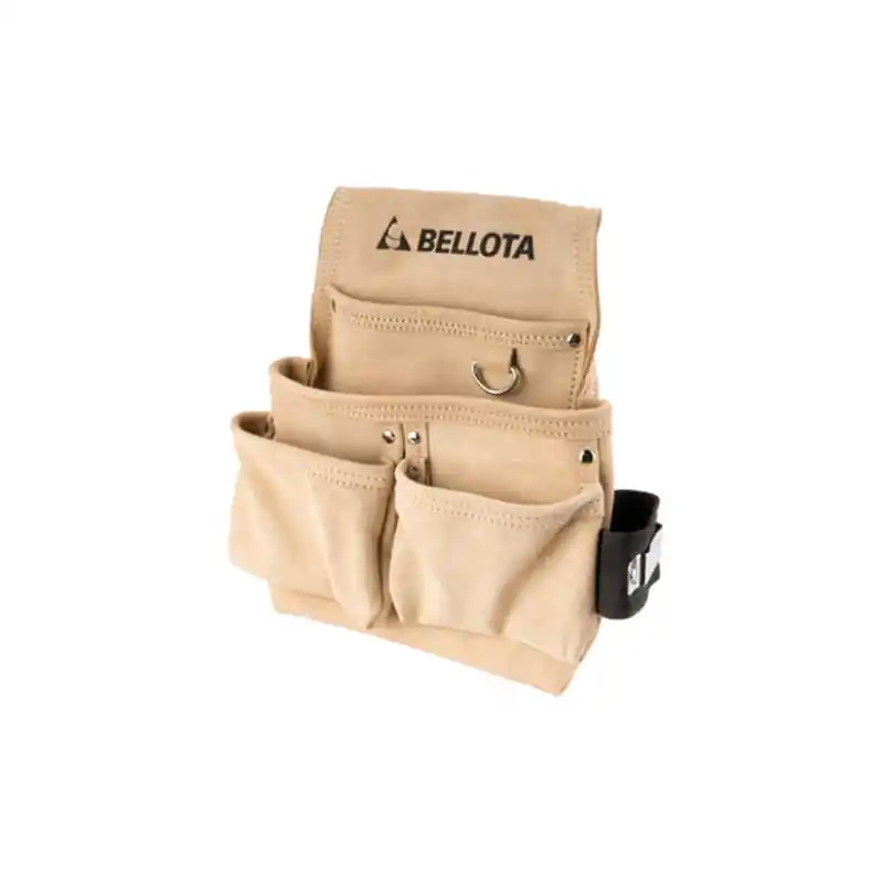 Bolsa portaherramientas de piel bellota 4 bolsillos - Caja de herramientas